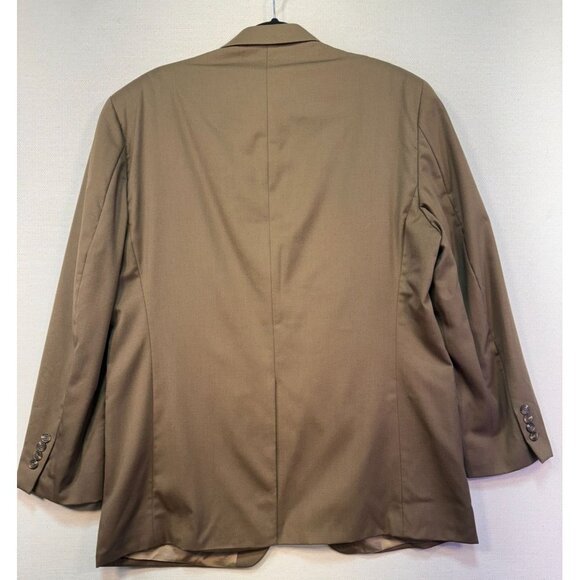 Chaps Mens Wool Blazer Jacket 42R Tan Button Notch Lapel - Picture 12 of 15
